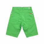 name it. Kids' Bright Green Button-Fly Woven Cotton Shorts