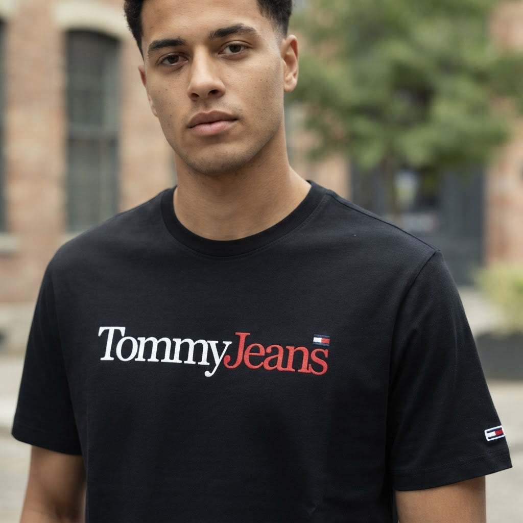 Tommy Jeans Black Tommy Jeans Logo Crew-Neck T-Shirt XXL