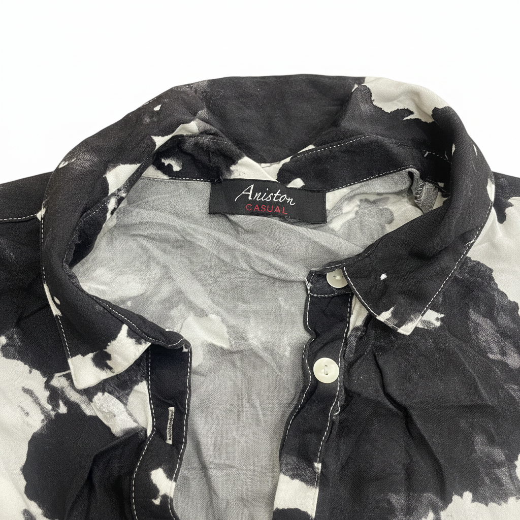 Aniston Casual Women's Black & White Abstract Tunic Shirt