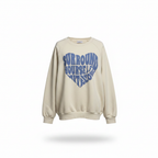 Pacific Republic Cream Heart Graphic Crewneck Sweatshirt