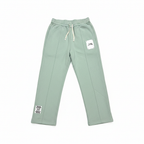 Sage Green Relaxed Pintuck Graphic Sweatpants