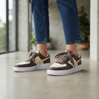 Brown Monogram Low-Top Lifestyle Sneakers