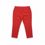 ZARA Women's Red High-Waisted Belted Tapered Trousers