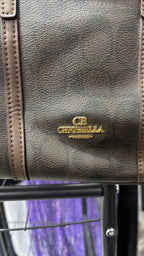 Chrisbella Dark Brown Textured Top-Handle Tote