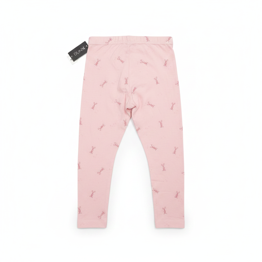 DUNNES Kids' Pink Bunny Print Cotton Leggings