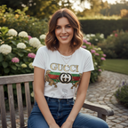 Gucci White Tiger Logo Tie-Front Graphic T-Shirt