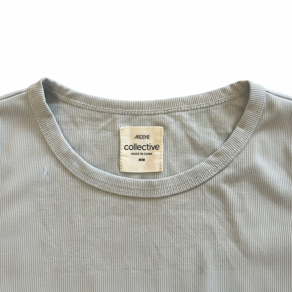 Ardene Collective Light Blue Ribbed Long Sleeve Top