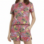 Esmara Women's Pink Tropical Print Cotton Short Set