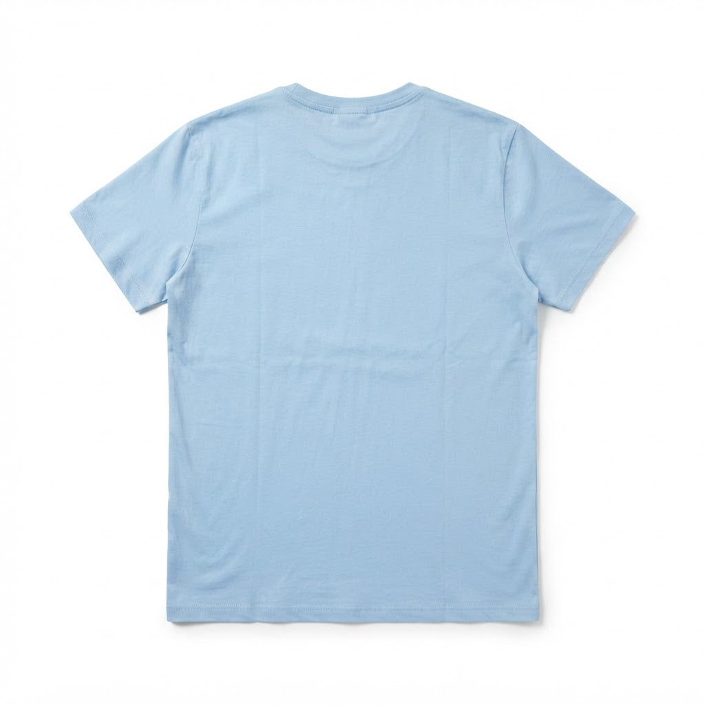 Women's Light Blue Relaxed Cotton Crew Neck T-Shirt