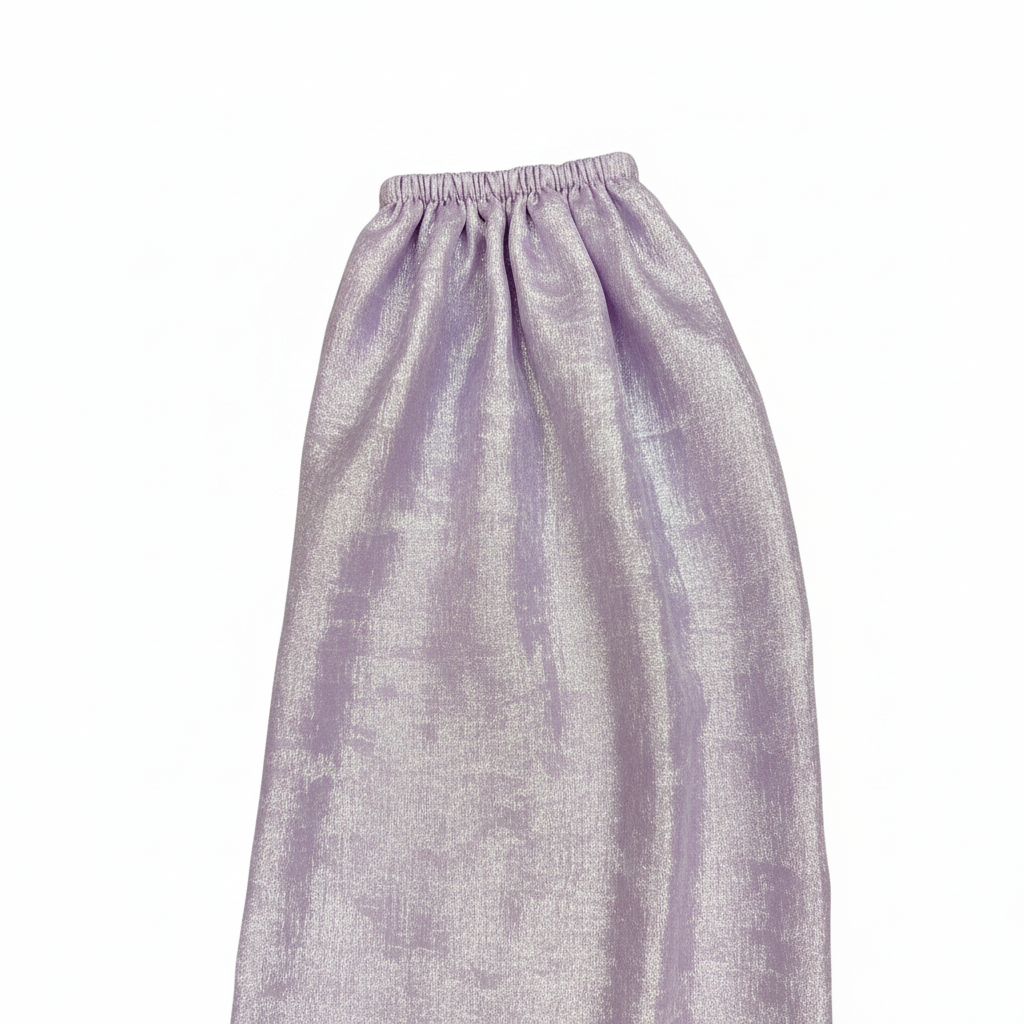 Lilac Shimmer Twist Front Peplum Top