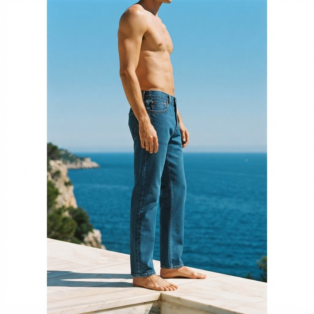 Levi's Levi's Indigo Blue Straight Leg Button Fly Jeans