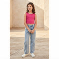 SHEIN Hot Pink Ribbed Sleeveless Crop Top for Girls