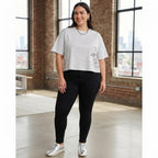 Women's Grey Graphic Print Boxy T-Shirt