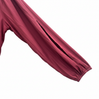 Women's Dark Red Long Sleeve Open Front Maxi Robe