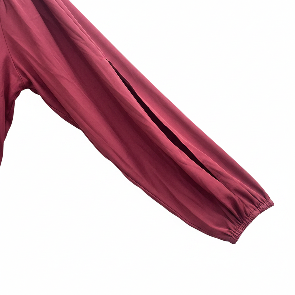 Women's Dark Red Long Sleeve Open Front Maxi Robe