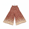 Vine Apparel Rust Floral Boho Wide Leg Palazzo Pants Size 10
