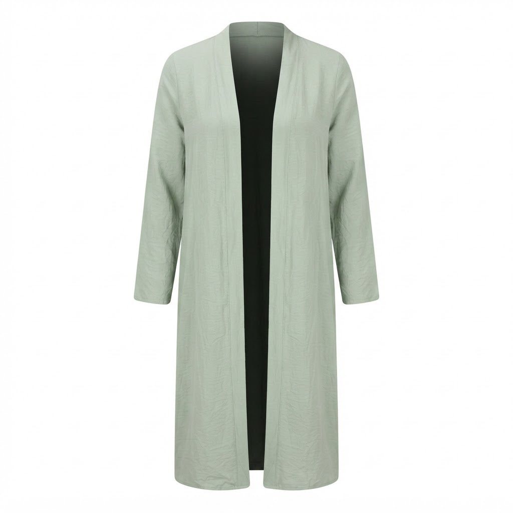 On Line Women's Mint Green Long-Sleeved Crinkled Maxi Robe