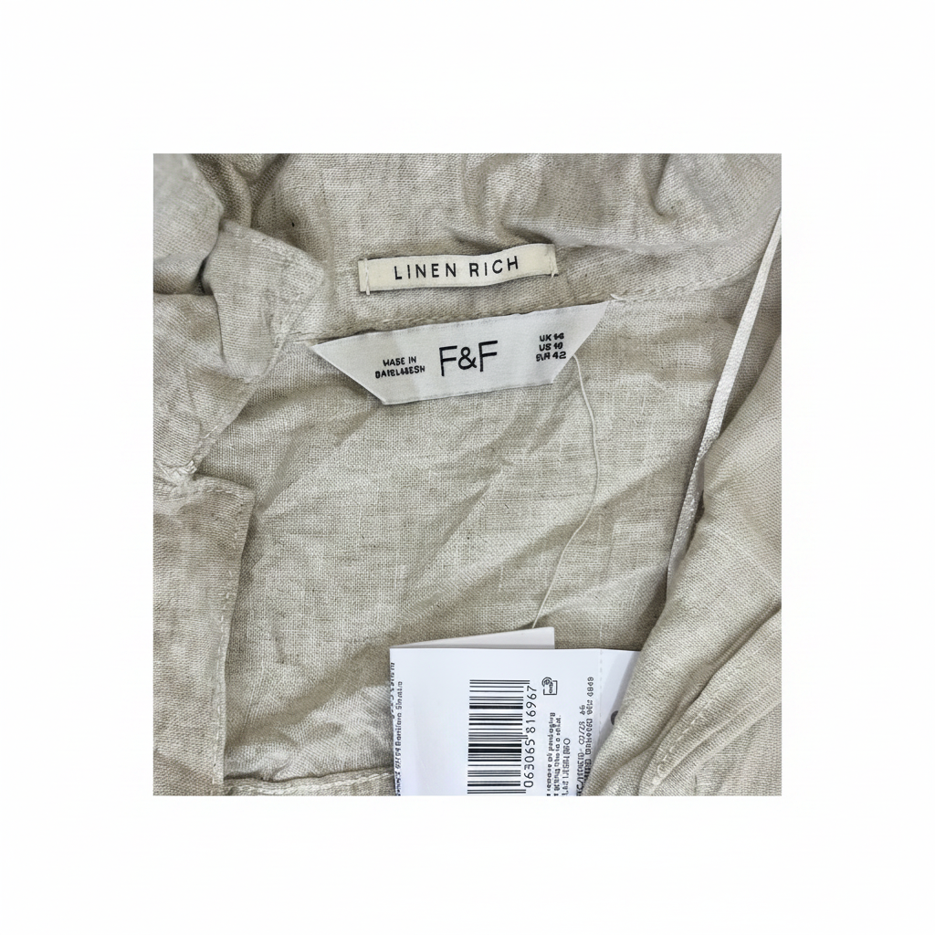 F&F Women's Beige Linen Rich Utility Romper Playsuit - New