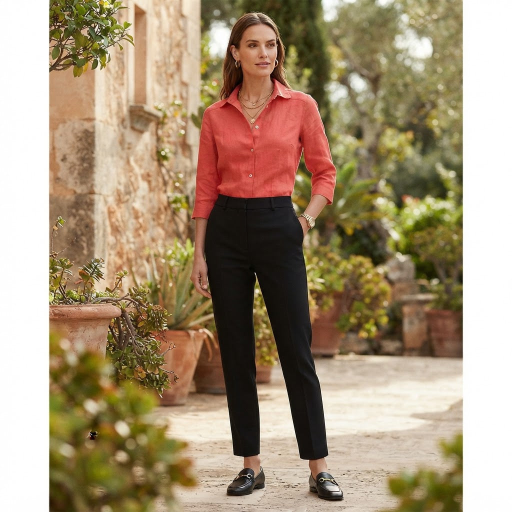 Burberrys Women's Coral coral Linen Button-Down Shirt