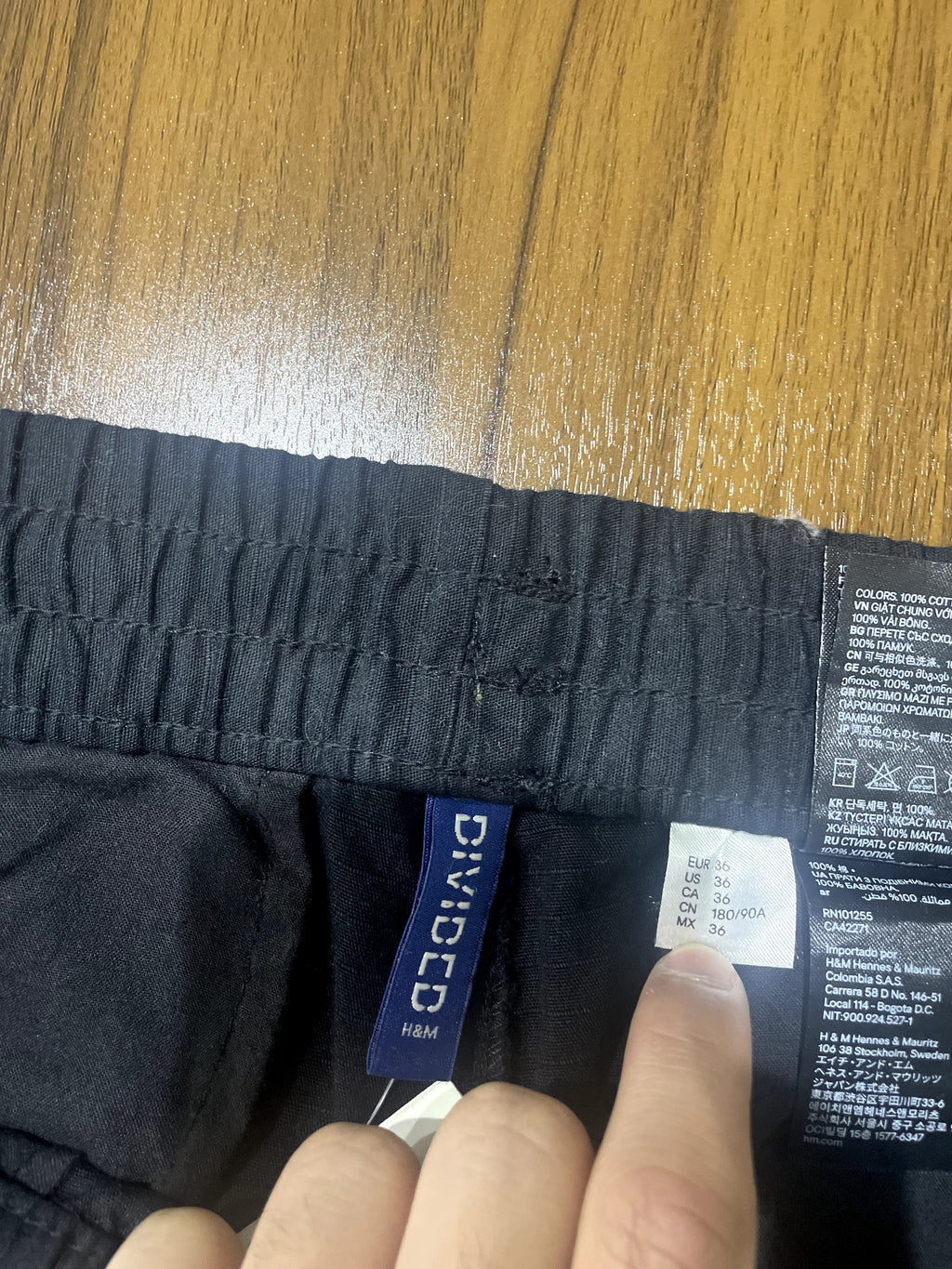 Divided H&M Black Cotton Tapered Cargo Jogger Pants