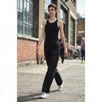 represent Black Wide Leg Cargo Trousers with Multi-Pocket Ut