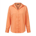 Women's Vibrant Orange Satin Oversized Button-Down Blouse