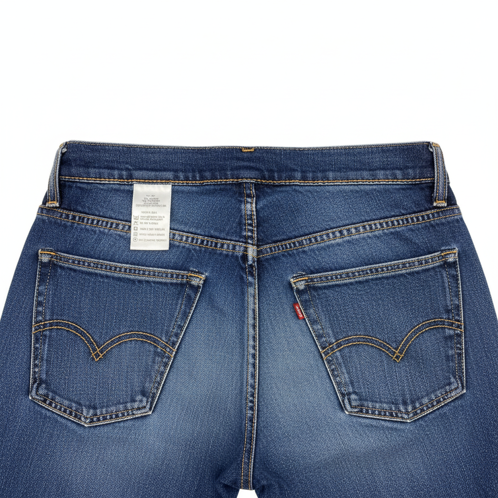 Women's Mid-Wash Straight-Leg Blue Denim Jeans