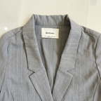 Stradivarius Women's Grey Pinstripe Tailored Office Blazer
