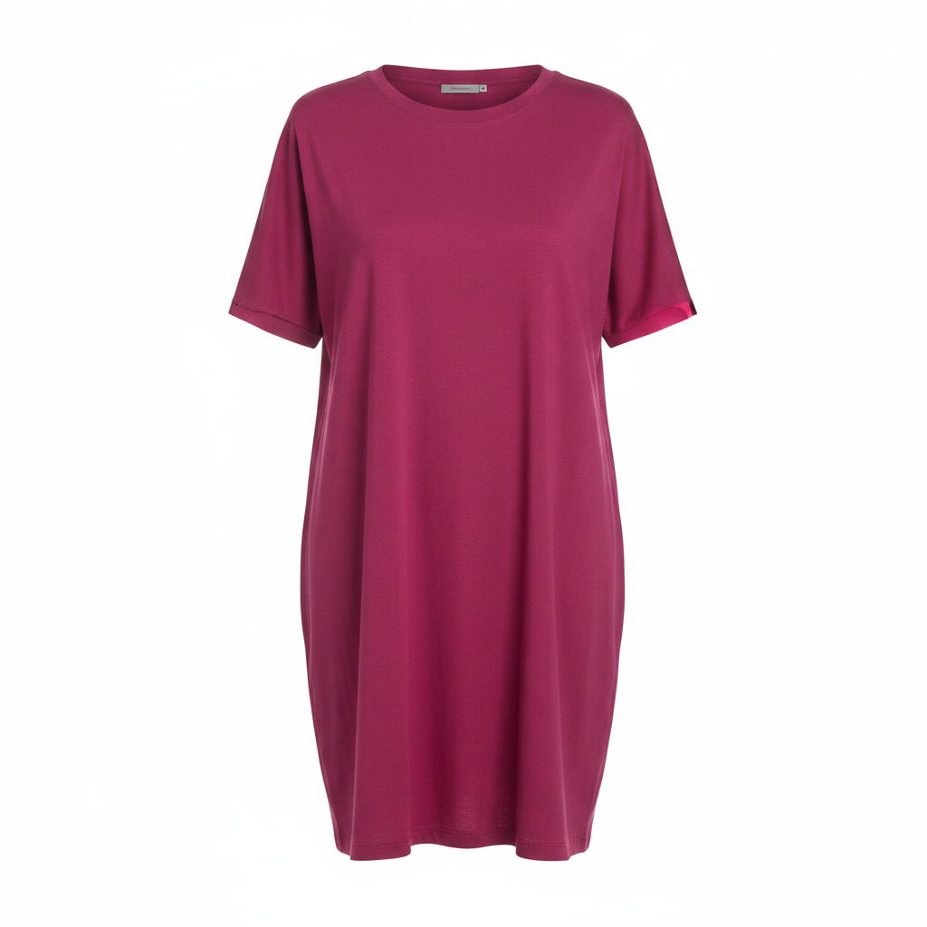 Esmara Women's Magenta Cotton T-Shirt with Side Slits