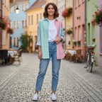 Minx & Moss Color-Block Linen Shirt - Size 10