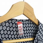 Women's Navy and White Printed Longline Kimono