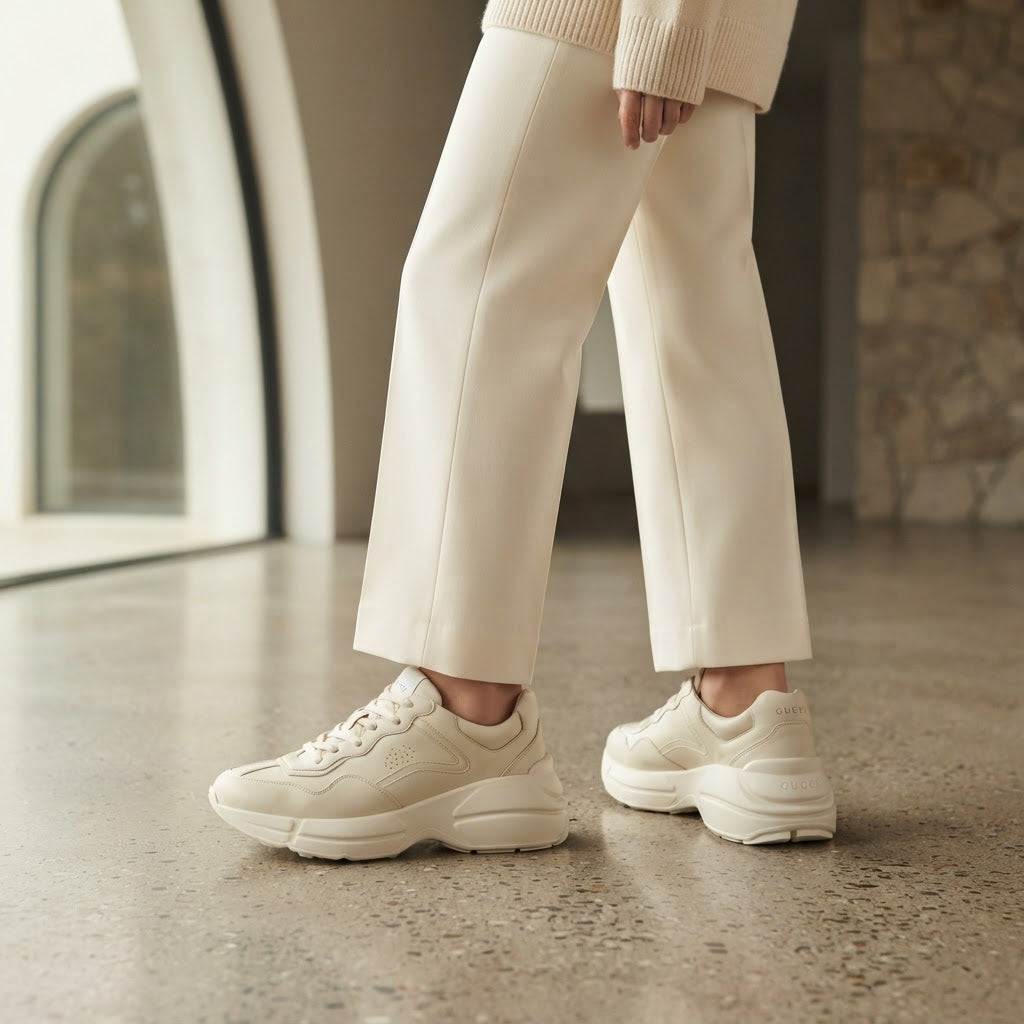 GUCCI Gucci Ivory Leather Chunky Low-Top Sneakers