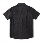 SHEIN LEISURE Women's Black Striped Short Sleeve Button-Down