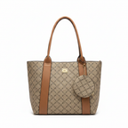 Bessie London Monogram Tote Bag with Matching Pouch
