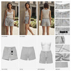 Light Grey Marl Jersey Shorts with Drawstring Waist