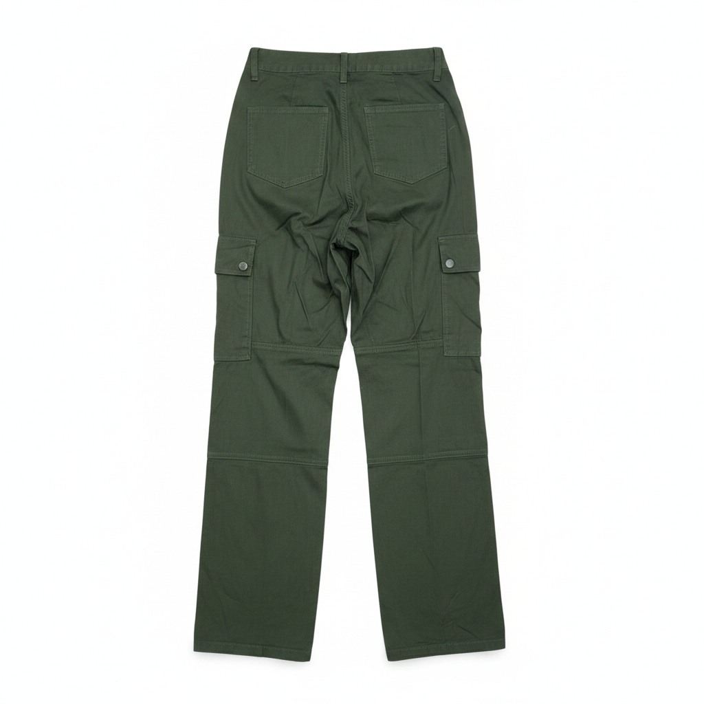 Women's Olive Green Wide Leg Cargo Pants - Size S