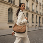 MICHAEL KORS Tan Grained Leather Hobo Shoulder Bag