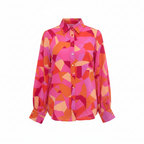 Caroline Morgan Women's Geometric Print Puff Sleeve Blouse