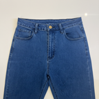 Unisex High-Waisted Blue Flare Denim Jeans