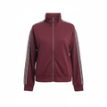 Savior Women's Burgundy Striped Zip-Up Track Jacket