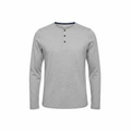 Livergy Men's Grey Long Sleeve Henley Shirt