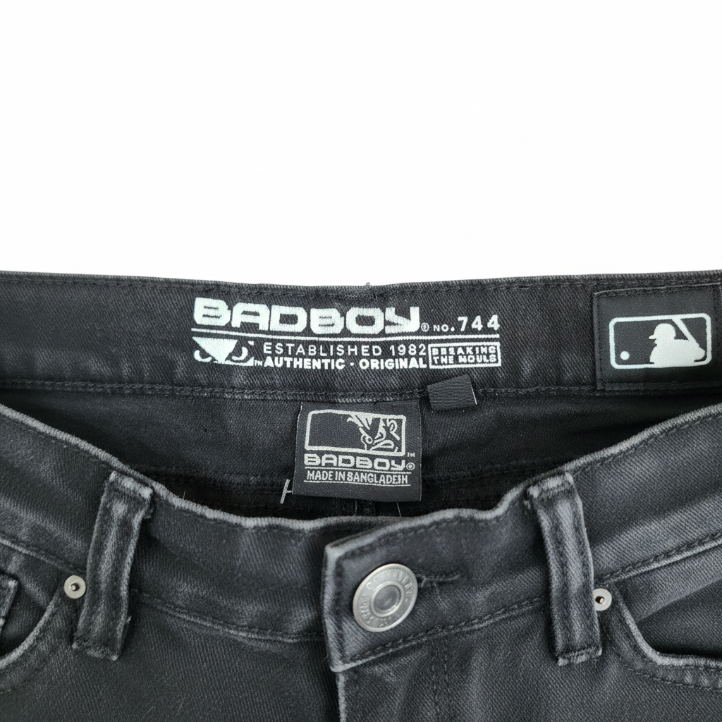 Bad Boy Kids Distressed Dropped Crotch Denim Shorts Black