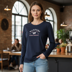 Mustang Women's Navy Blue Graphic Long Sleeve T-Shirt