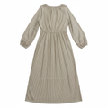Styli Women's Gold Metallic Pleated Plissé Maxi Dress - M
