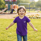 LA GEAR Kids Vibrant Purple V-Neck Cotton T-Shirt