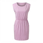 esmara Women's Pink Elastic Waist Jersey Mini Dress with Poc