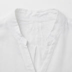 Women's White Linen Ruffle Hem Open Front Cardigan