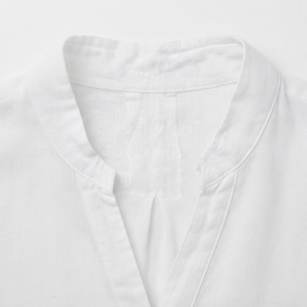 Women's White Linen Ruffle Hem Open Front Cardigan