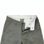 Men's Grey Textured Slim Fit Wool Blend Trousers
