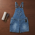 esmara Mid-Wash Blue Acid Wash Denim Short Overalls